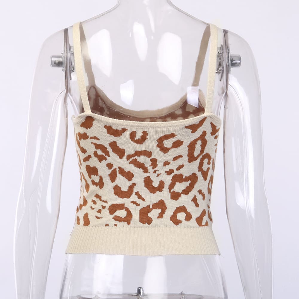 Women Ladies Summer Leopard Bustier Crop Top Vest Sleeveless Blouse Casual Tank Tops T-Shirt