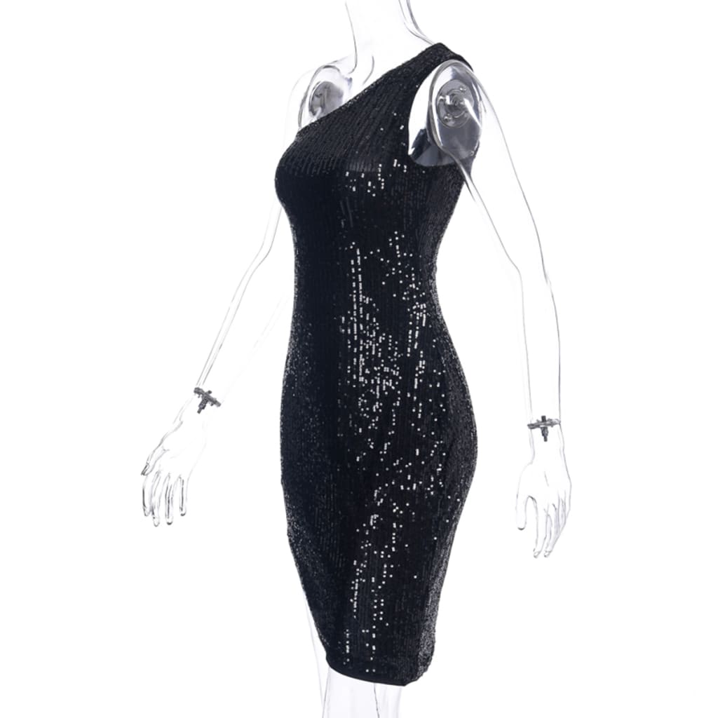 Fashion Women Glitter Sequin sleeveless Short Mini Dress Sexy Ladies Bodycon Evening Party Clubwear Female vestidos