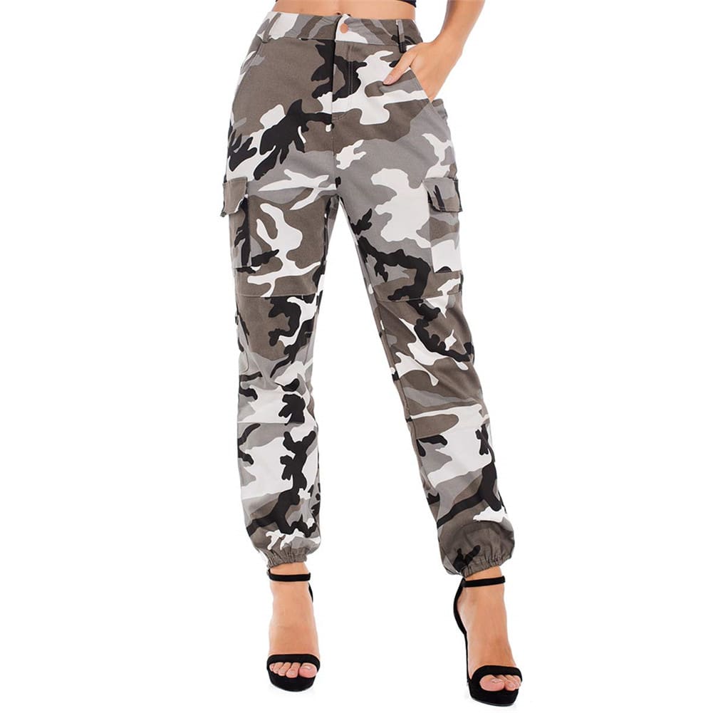 Women Camouflage Camo Cargo Trousers Army Pants Ladies Casual Harem Joggers Sport Sweatpants Hip Hop Rock Trousers