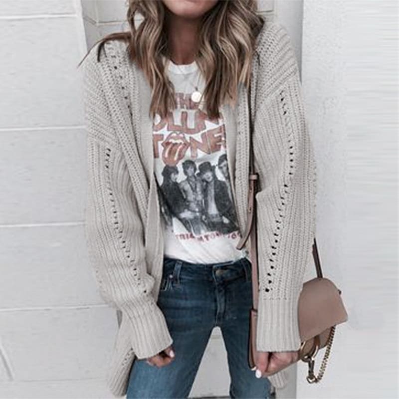 Autumn winter 2019 cardigans sweater ladies knitted long cardigans