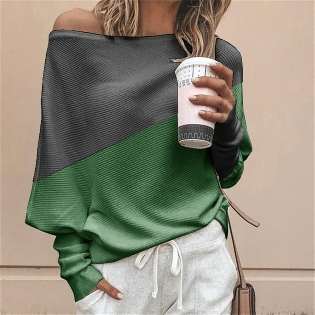 New Womens Stitching Colour Autumn Baggy Ladies Casual Top Loose Blouse Oversized Jumper Shirt Tops Outwear