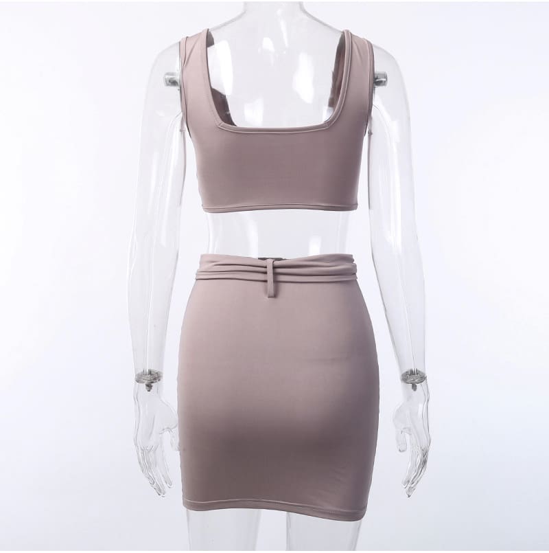 Women Bandage Bodycon Crop Top and Skirt Suit Sexy Ladies Evening Party Club Streetwear 2 Piece Set