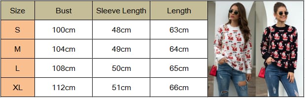 New Fashion Women Christmas Xmas Winter Warm Sweater Tops Ladies Santa Claus Jumper Pullover Blouse Sweatshirt