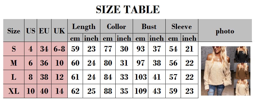 Women Knitted Sweater Jumper Blouse Shirt Autumn Winter Off Shoulder Casual Sweatshirt Pullover Blouse Tunic Tops