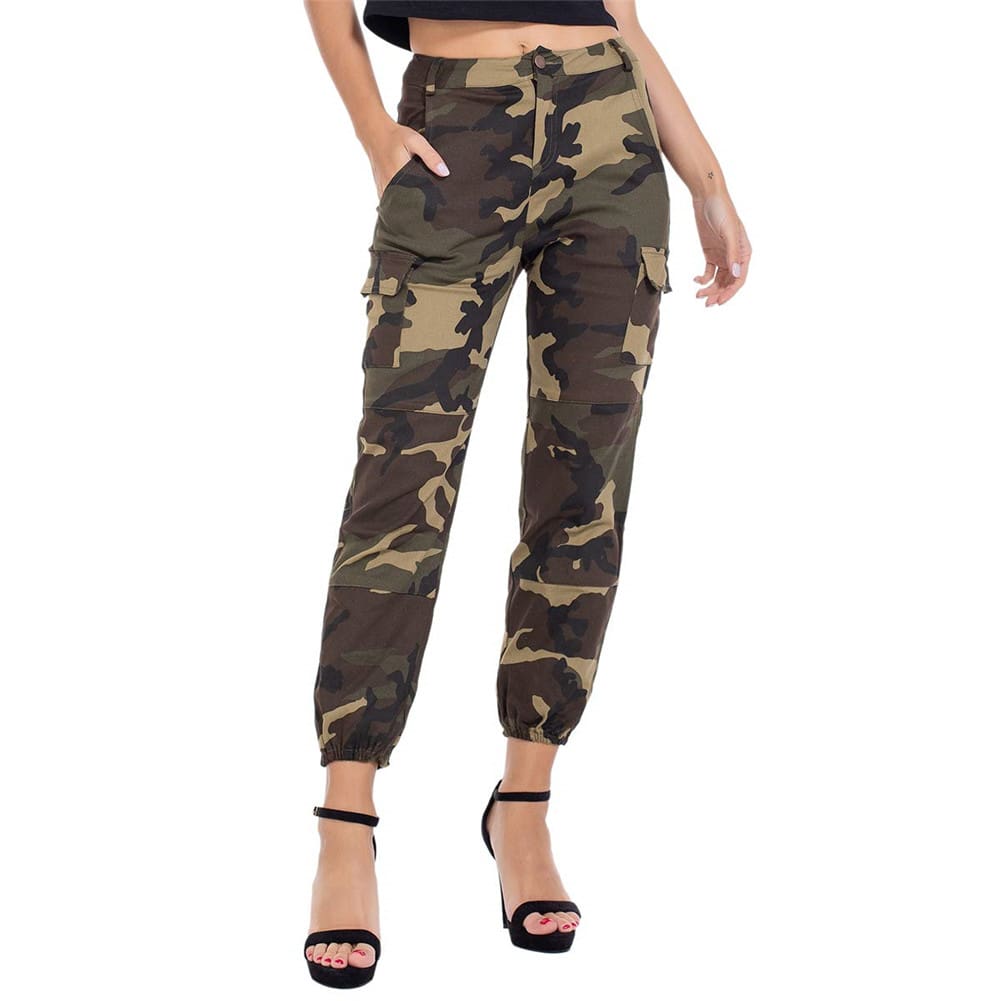 Women Camouflage Camo Cargo Trousers Army Pants Ladies Casual Harem Joggers Sport Sweatpants Hip Hop Rock Trousers