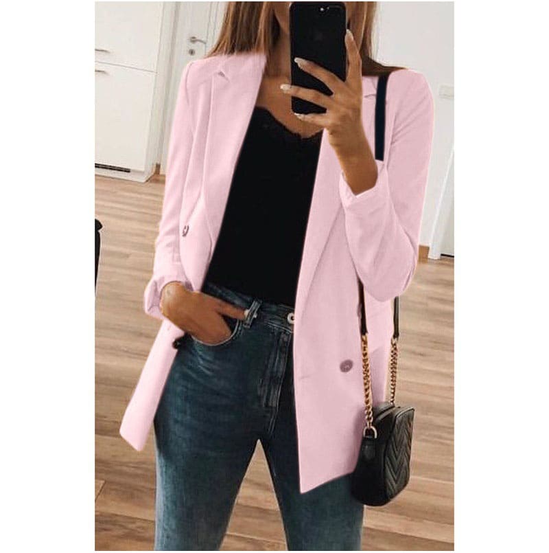 Office Lady Top Long Sleeve V Neck OL Blazer feminino Eleagnt veste femme vintage Classic Streetwear