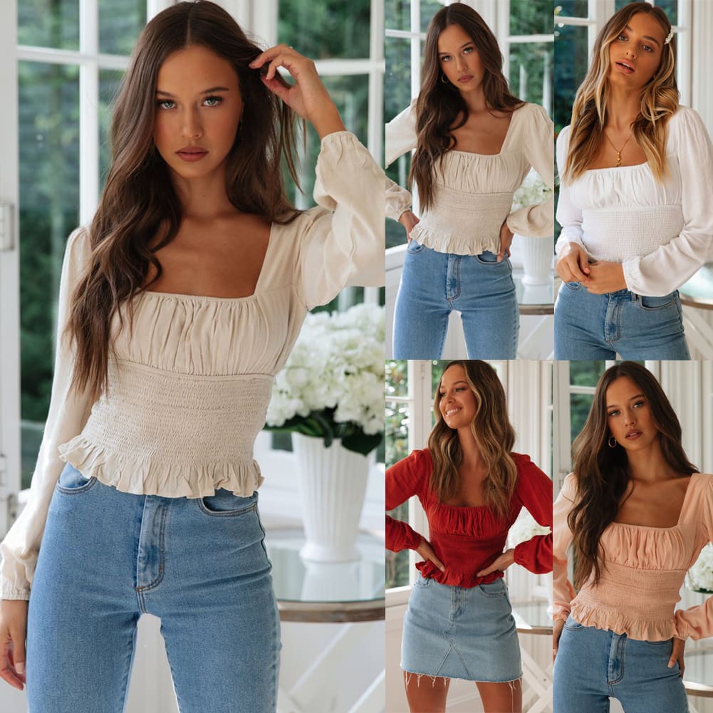 2019 New Fashion Women Ladies Summer Beach Slim Long Sleeves Crop Tops Casual Fitness Loose T-Shirt Tops