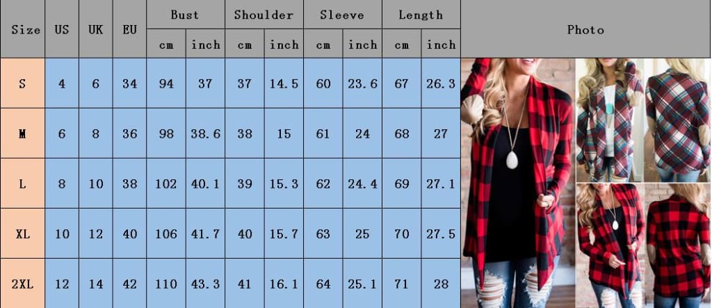 Women Casual Long Sleeve Flannel Plaid Shirts Cardigan Blouse Autumn Winter Ladies Outwear Loose Coat Tops