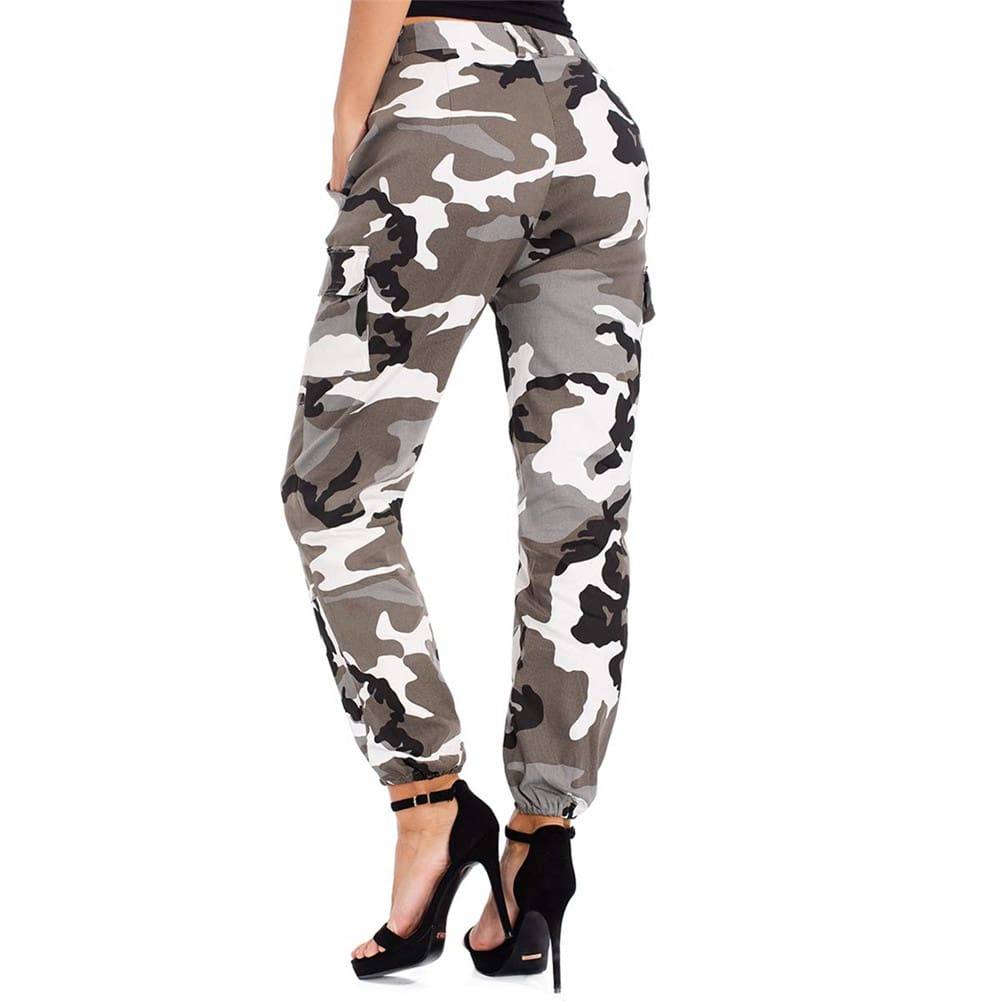 Women Camouflage Camo Cargo Trousers Army Pants Ladies Casual Harem Joggers Sport Sweatpants Hip Hop Rock Trousers