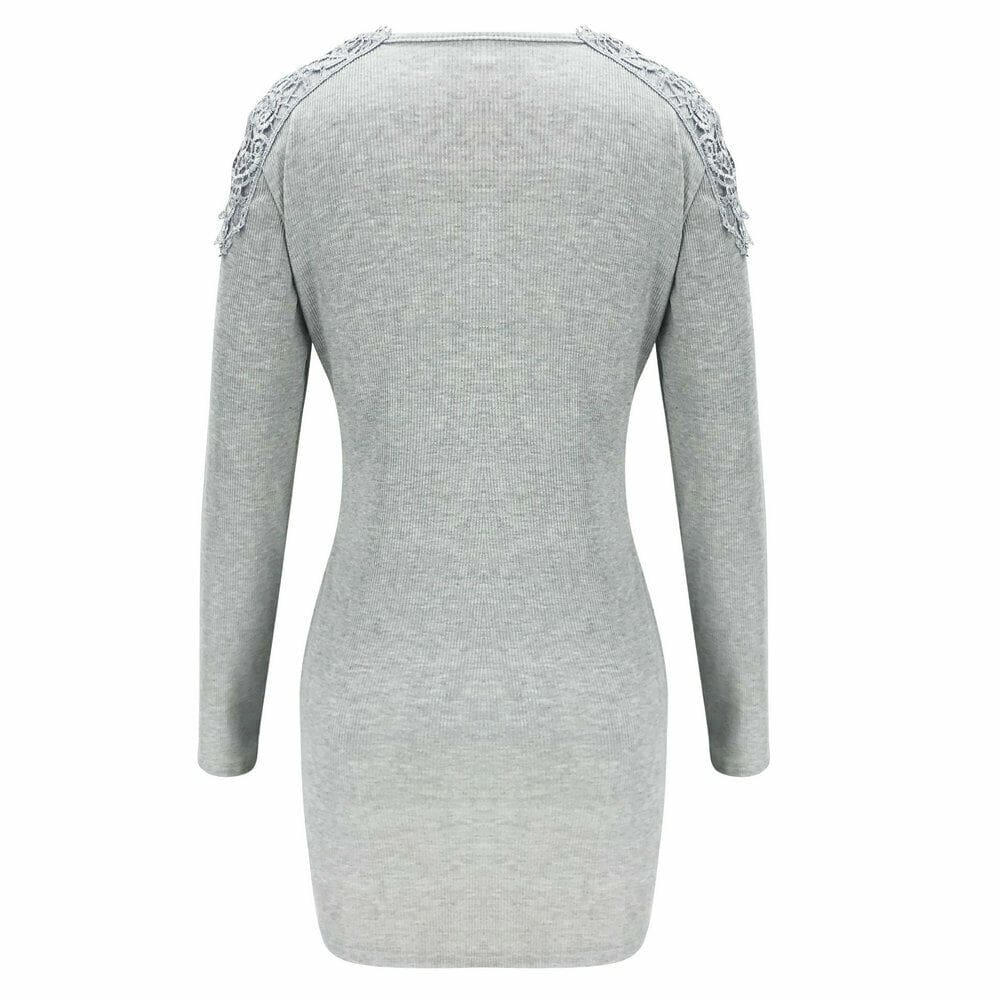 Fashion Women Knitted Bodycon Jumper Dress Ladies Autumn Winter Long Sleeve Casual Slim Fit Sweater Tops Dress