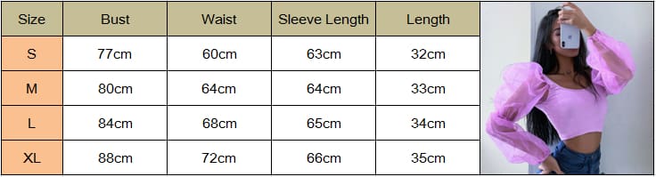 Mesh See Through Lantern Long Sleeve Crop Top Shirt Autumn Women Backless Patchwork Slim Square neck T-Shirt Tees