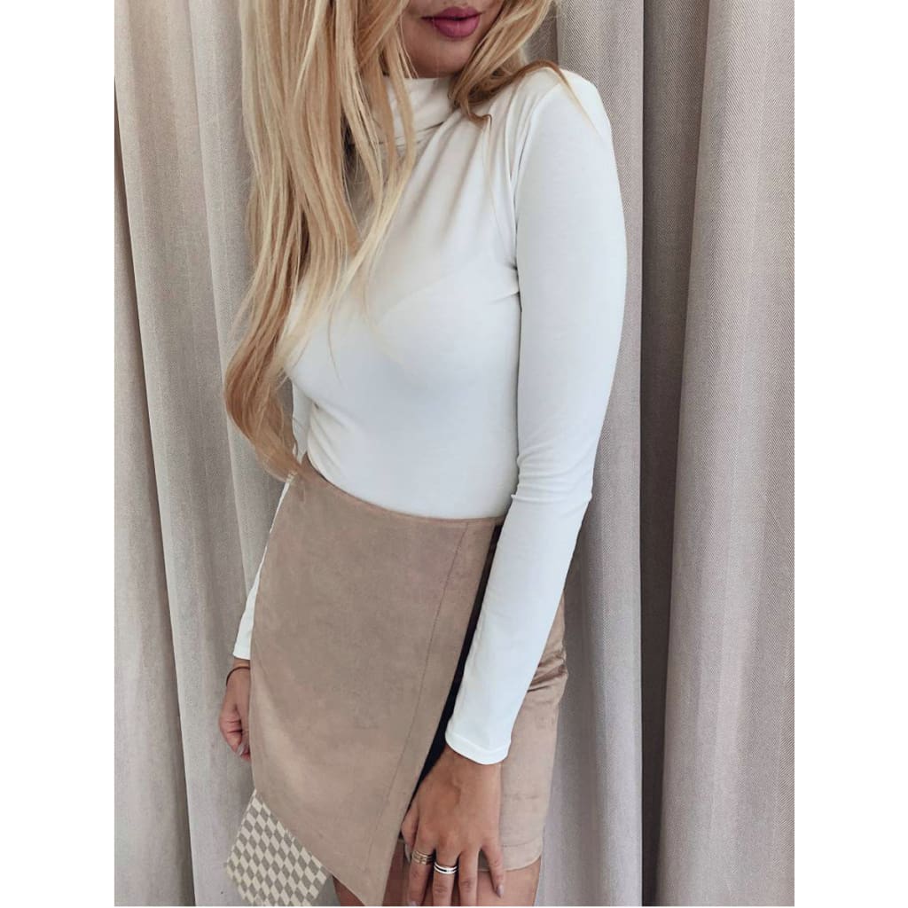 Irregular Lady Skirt Female Summer Solid High Waist A-line Mini Skirt