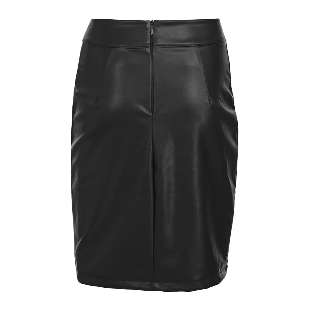 New Fashion Skirt Women High Waist Zipper Up PU Leather Business OL Ladies Preppy Short Mini Pebcil Skirt