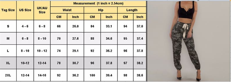 New Fashion Women Camo Cargo Trousers Casual Pants Military Army Combat Camouflage Slim Elastic Waist Sweatpants