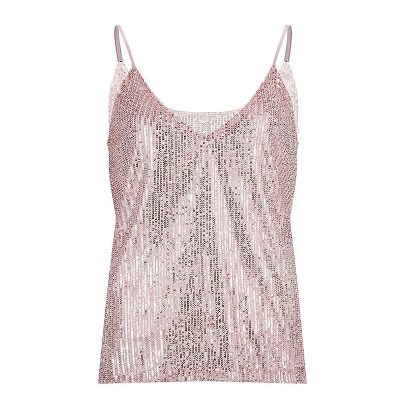 Fashion Women Sequined Bling Shiny Tank Tops Summer Sexy Ladies Sleeveless Casual Tank Top Shirt Vest Cami