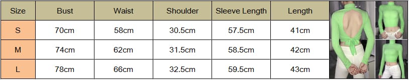 Fashion Trend Women High Collar Crop Tops Ladies Slim Fit Long Sleeve Backless Stylish Autumn T-shirts Tees