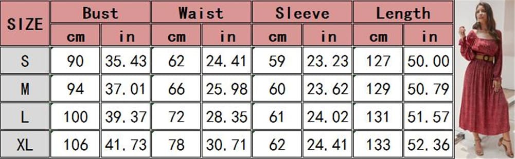 2019 Fashion Trend Women Ladies Long Sleeve Square neck Autumn Dress Floral Autumn Pre-fall Holiday Long Maxi Dress