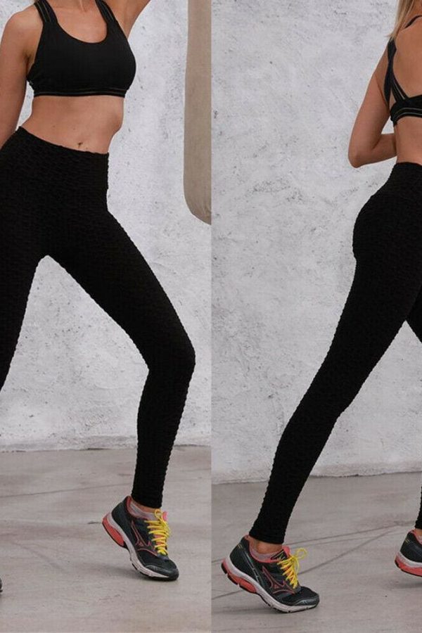 The Best High Waist Fitness Leggings Women Running Gym Workout Push Up Trousers Casual Solid Training Pants Sport Pants Online - Takalr