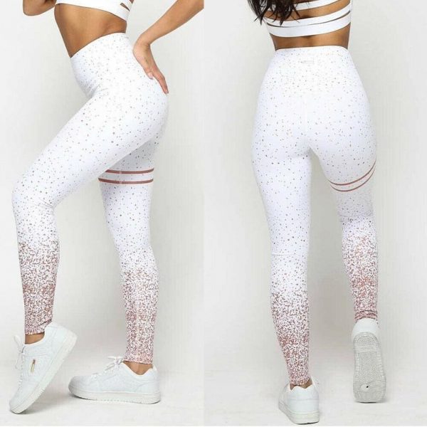 The Best High Waist Gym Leggings Women Running Fitness Clothing Wear Jogging Pants Casual Workout Athletic Floral Skinny Pants Online - Takalr