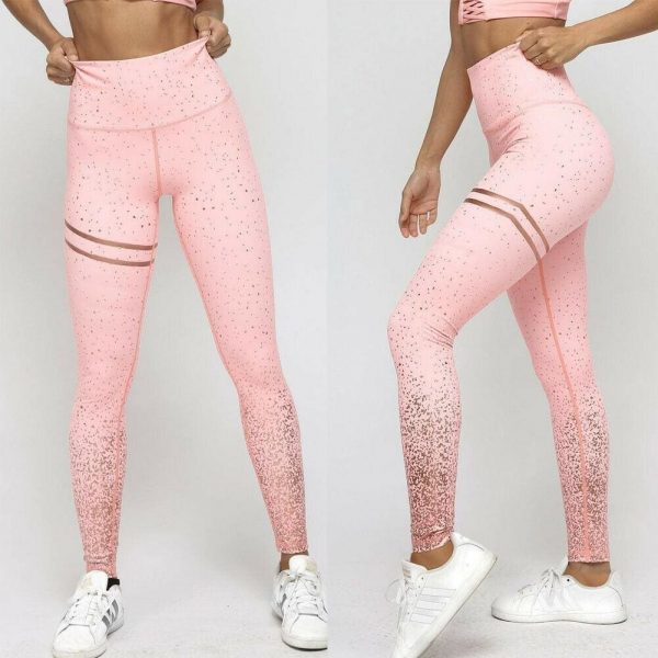 The Best High Waist Gym Leggings Women Running Fitness Clothing Wear Jogging Pants Casual Workout Athletic Floral Skinny Pants Online - Takalr