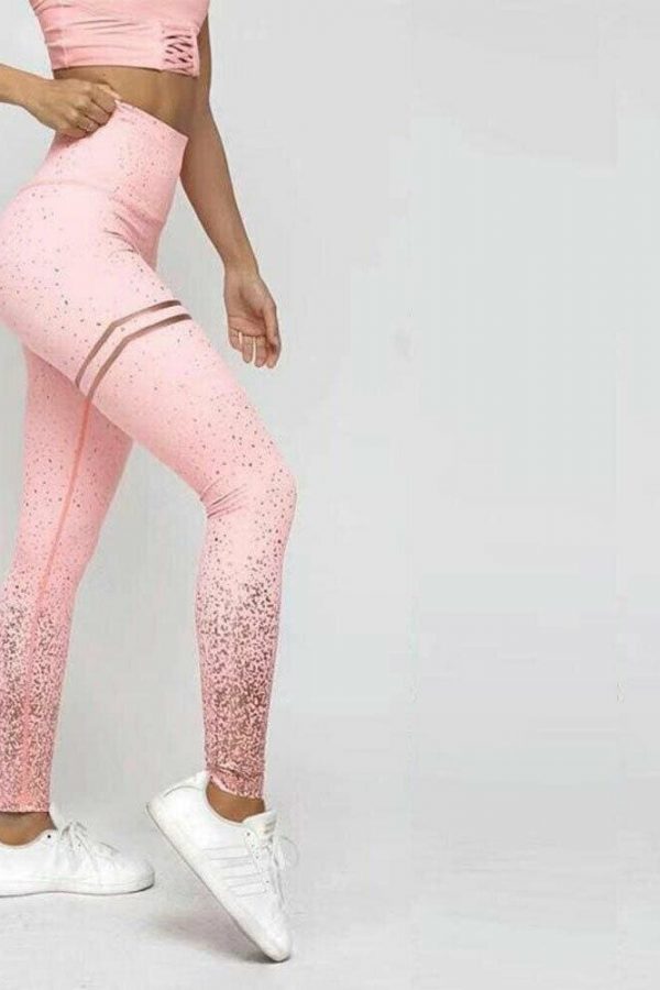 The Best High Waist Gym Leggings Women Running Fitness Clothing Wear Jogging Pants Casual Workout Athletic Floral Skinny Pants Online - Takalr