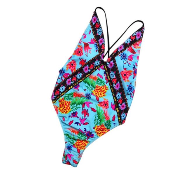 The Best Hirigin Multi Color Straps Sexy Flower Bikini Set One-Piece Suit Women Swimwear Bandage Push Up Padded Bathing Suit New Online - Takalr