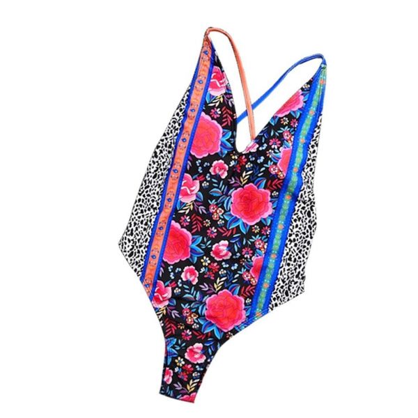 The Best Hirigin Multi Color Straps Sexy Flower Bikini Set One-Piece Suit Women Swimwear Bandage Push Up Padded Bathing Suit New Online - Takalr