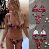 The Best Hirigin Multi Color Straps Sexy Flower Bikini Set One-Piece Suit Women Swimwear Bandage Push Up Padded Bathing Suit New Online - Takalr