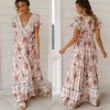 The Best Holiday Long Dress Women's Boho Dresses Lady Boho Floral V-neck Long Maxi Dress Summer Beachwear Sundress Online - Takalr