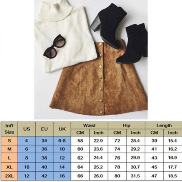 The Best Hot Fashion Elegant Women Ladies Summer Skirts High Waist Single Breasted Button Solid Slim A-Line Suede Leather Mini Skirts Online - Takalr