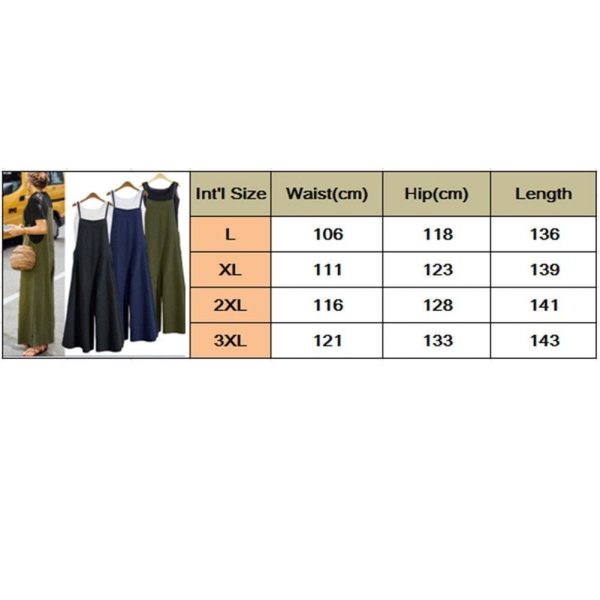 The Best Hot Summer Women Strappy Solid Comfy Wide Leg Jumpsuits Women Casual Loose Dungarees Bib Overalls Cotton Linen Rompers Plus Size Online - Takalr