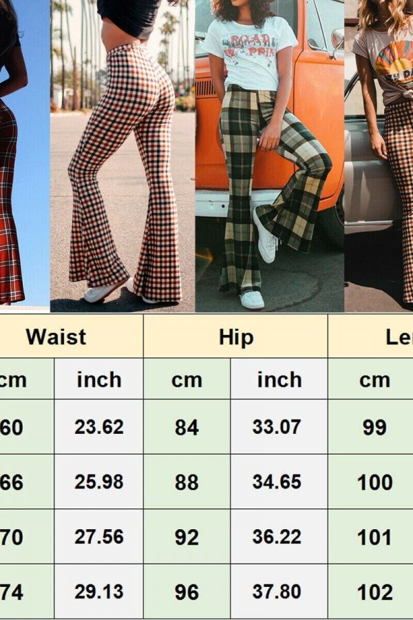 The Best Hot Women Casual Stretch Flare Pants Fashion Ladies Casual Wide Leg Long Bohemian High Waist Loose Bell Bottom Trousers New Online - Takalr