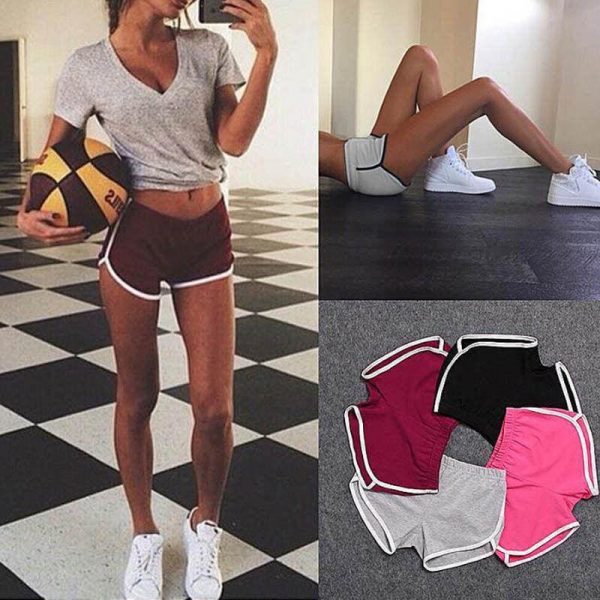 The Best Hot Women Girls Summer Waistband Solid Casual Shorts Fashion High Waist Sport Gym Running Workout Short Trouser Online - Takalr