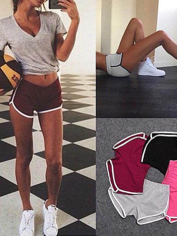 The Best Hot Women Girls Summer Waistband Solid Casual Shorts Fashion High Waist Sport Gym Running Workout Short Trouser Online - Takalr