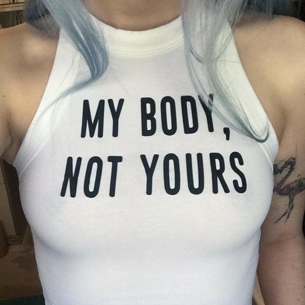 The Best Hot Women Sleeveless O-Neck Pullover Short Shirt Tank Tops Fashion Summer Funny Letter Cotton Crop Tops Online - Source Silk