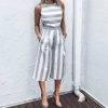 The Best Hot Women Sleeveless Striped Wide Leg Jumpsuit Casual Clubwear Loose Wide Leg Pants Outfit Playsuit Overalls Online - Source Silk