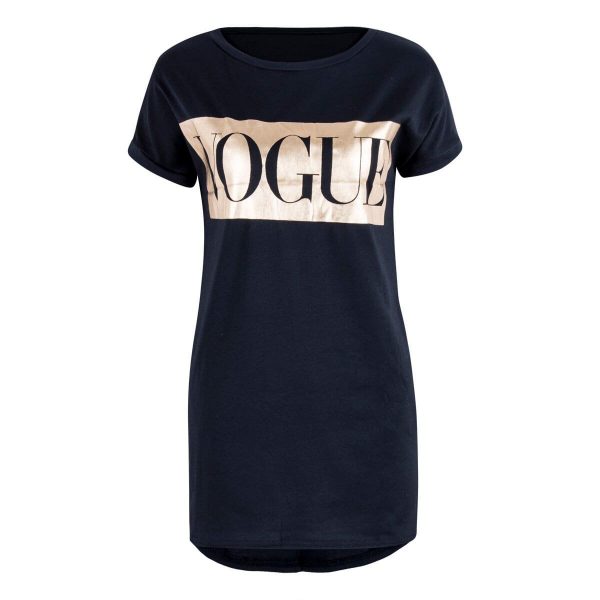 The Best Hot Women's Casual Summer Top Dress Short Sleeve VOGUE Tee Shirt Femme Party Loose Fashion Basic Shirt Dress Online - Source Silk