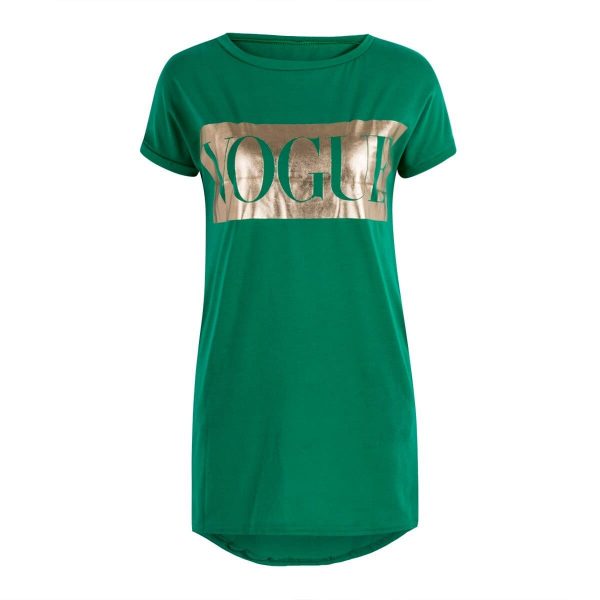 The Best Hot Women's Casual Summer Top Dress Short Sleeve VOGUE Tee Shirt Femme Party Loose Fashion Basic Shirt Dress Online - Source Silk