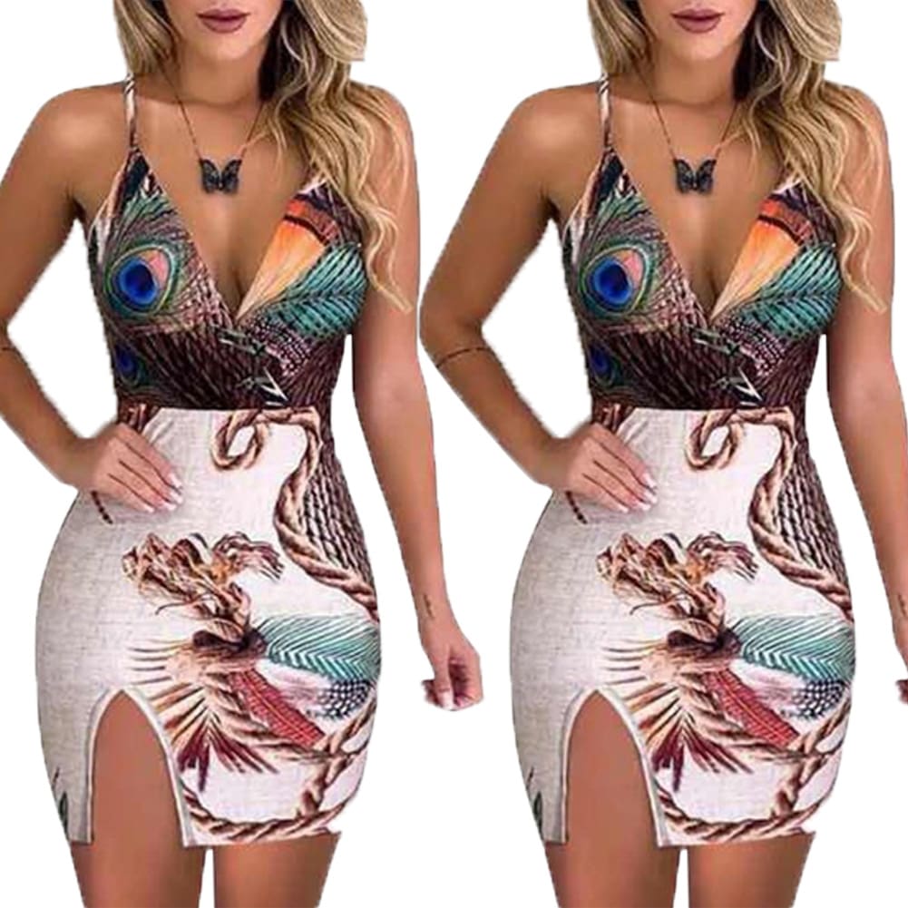 New Women Boho Floral Dress Ladies Sleeveless Bodycon Prom Evening Party Summer Beach Casual Long Sundress