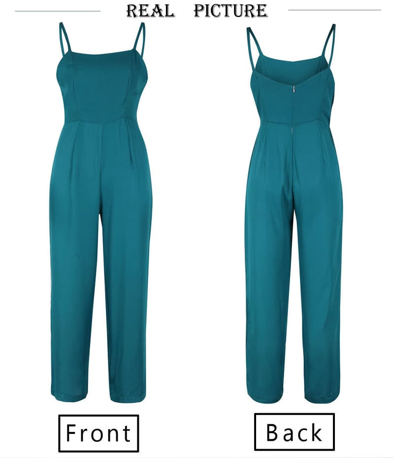 Women Casual Boho Solid Jumpsuit Fashion Ladies Sleeveless Solid Romper Summer Holiday Long Pant Trousers