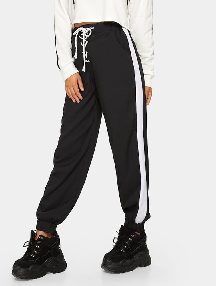 Women Casual Elastic High Waist Baggy Joggers Harem Pants Gym Track Bottoms Trousers Slacks Gym Jogging Sweat Pants