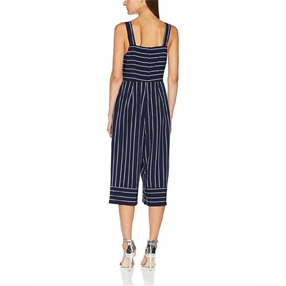 New Summer Women Ladies Striped Wide Leg Jumpsuits Ladies Casual Rompers Sling Playsuit Long Pant Trousers Holiday Clothes