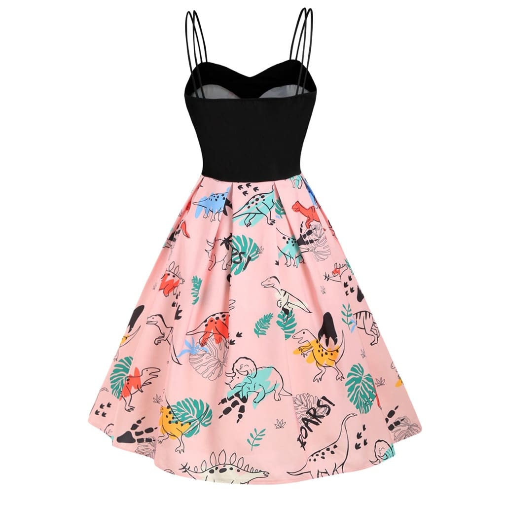 Dinosaur Print Dual Strap Dress