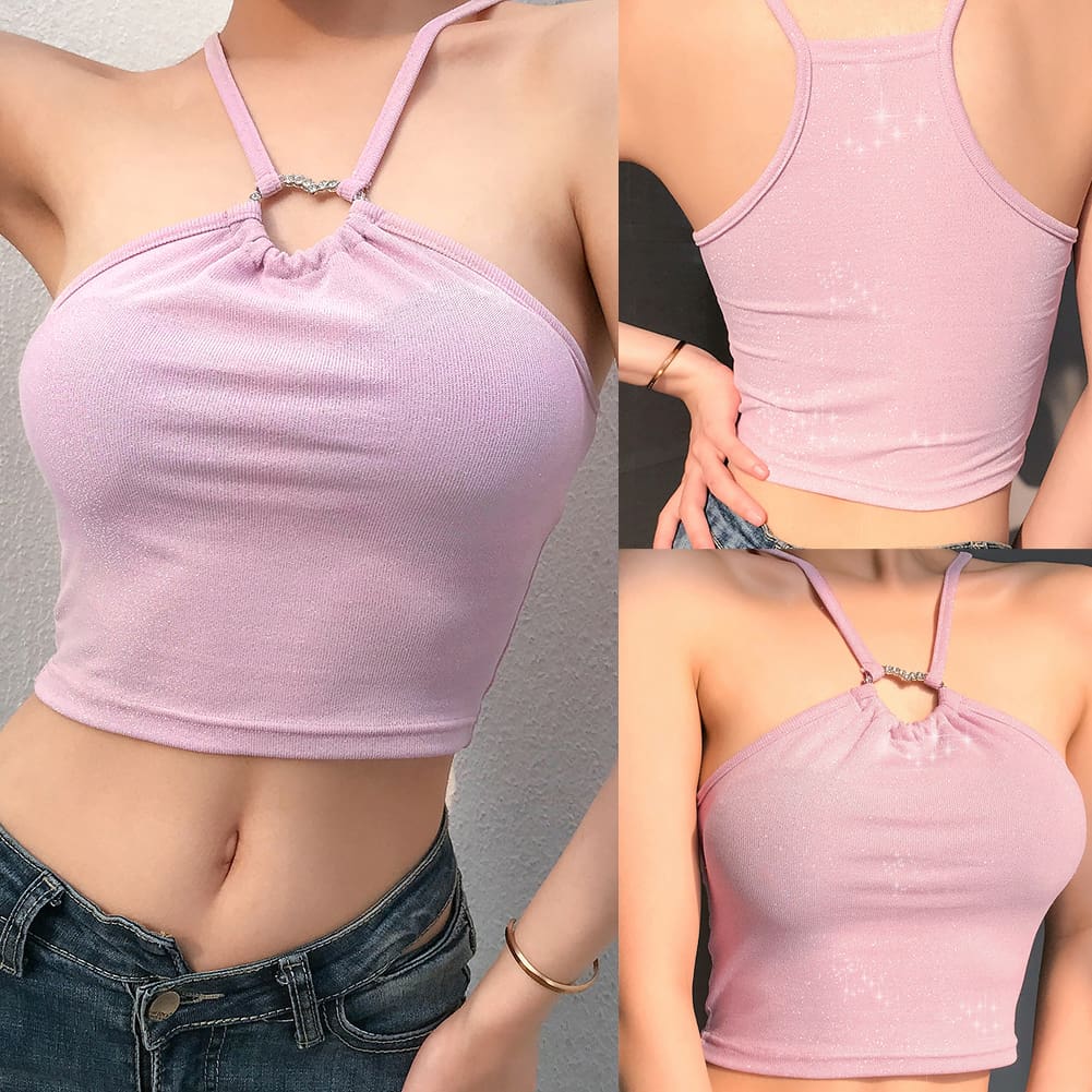 Women Criss-Cross Cami Sleeveless Crop Top Ladies Backless Party Clubwear Casual Summer Beach Clothing