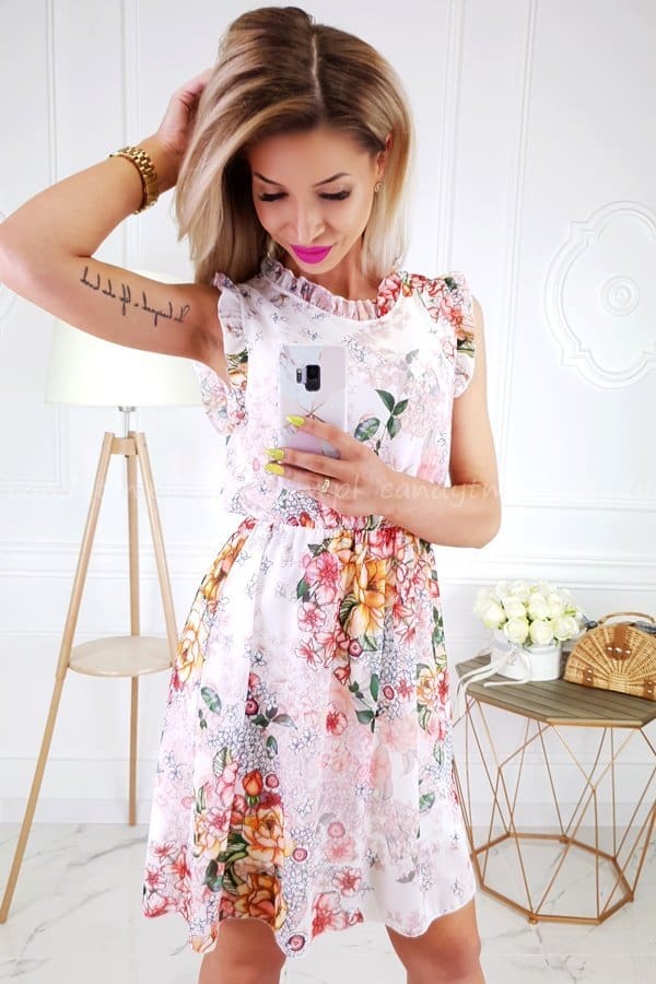 New Elegant Ladies Boho Chiffon Floral Dress Sleeveless Summer Fashion Women Beach Holiday Party Dress Sundress