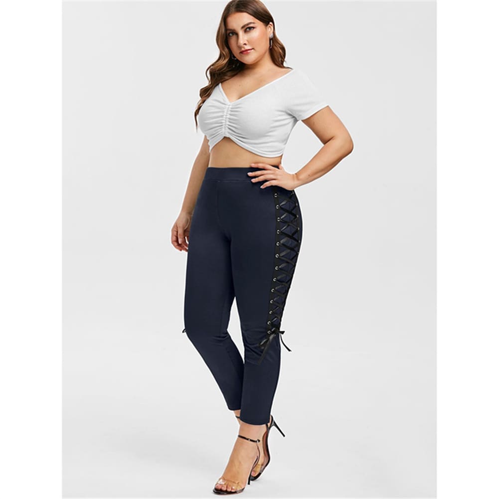 Plus Size Summer Women Leggings Elastic Waist Skinny Stretch Pants Ladies Casual Gym Workout Push Up Trousers Bottom XL-4XL