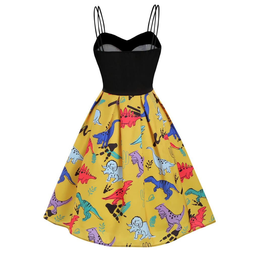 Dinosaur Print Dual Strap Dress