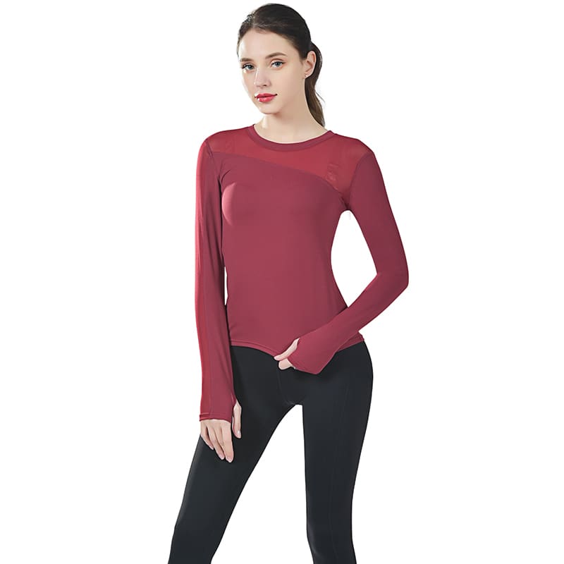 New Women Long Sleeve Fitness Gym Running T-Shirt Quick-Dry Active Sport Top Training Solid Casual T-shirts