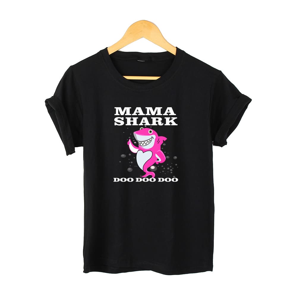 Men Women Unisex Casual Short Sleeve MAMA SHARK Plain Casual T-shirt Summer Fashion Tops Tee M-3XL