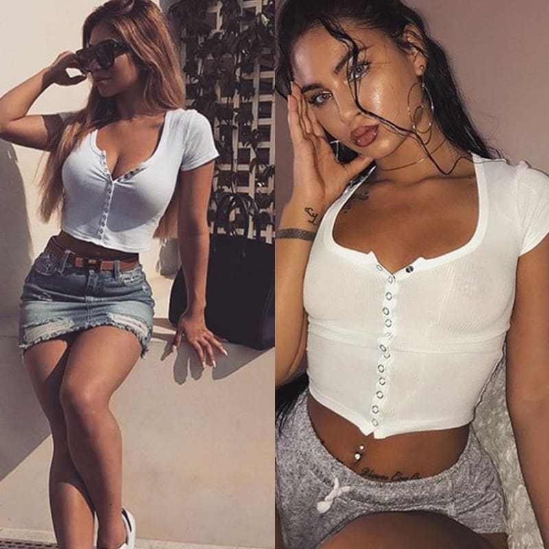 New Summer Women Ladies Short Sleeve Cotton Casual Shirt Tops Fashion Summer Beach Slim Short White T-shirt